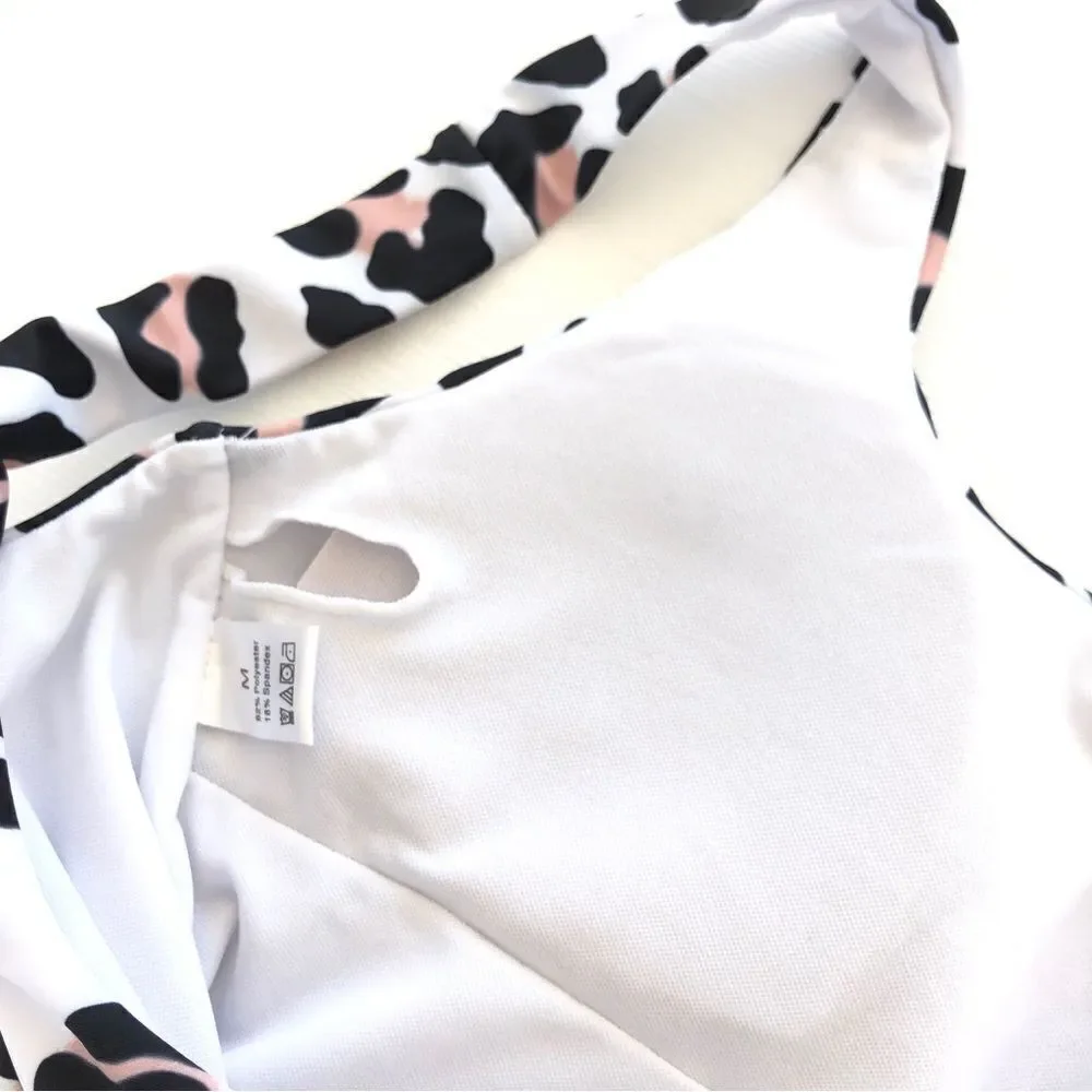 Shein Leopard Cheeky Tank One Piece Swimsuit With Bra Pads Medium